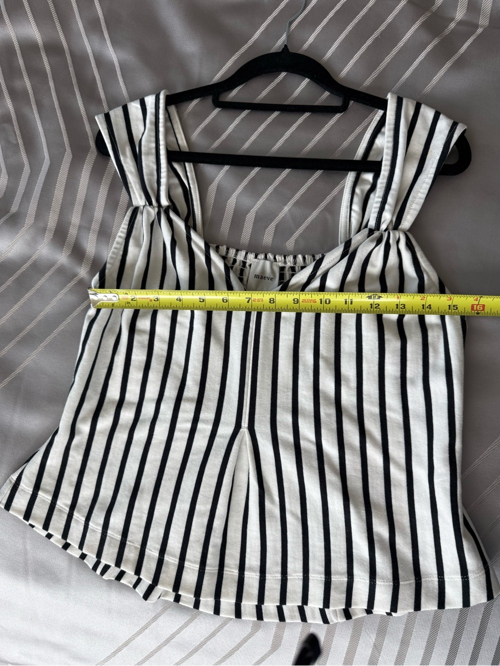 LIKE NEW Women’s Maeve Black & Ivory Stripe Tank Top in 100% Cotton - LP - Picture 8 of 9